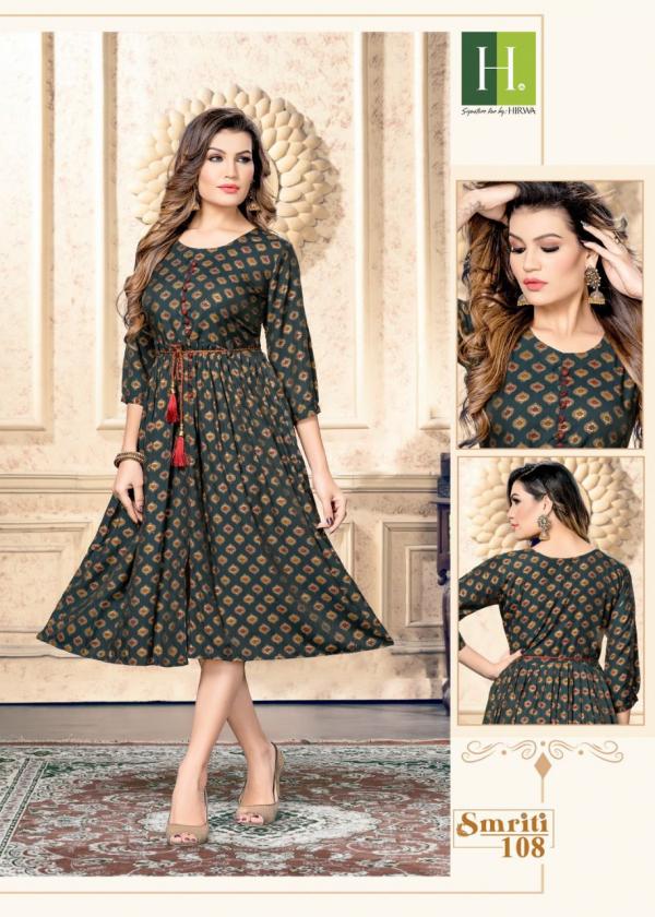 Hirwa Smriti Heavy Muslin Print Ghera Kurti Collection 